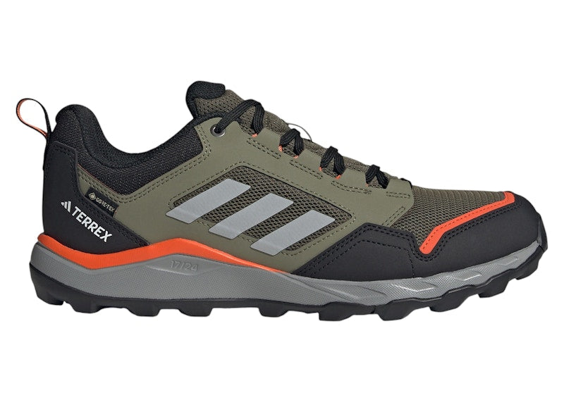 adidas Tracerocker 2.0 Gore-Tex Trail Olive Strata Charcoal Solid Grey Semi Impact Orange