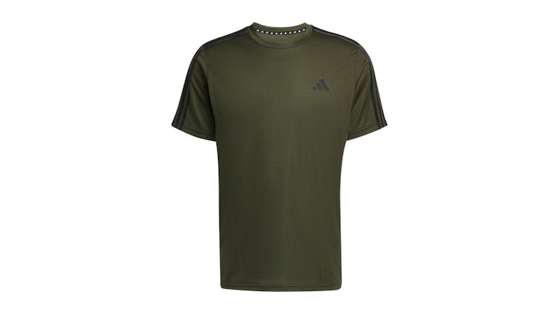 adidas Train Essentials 3-Stripes T-Shirt Night Cargo Black