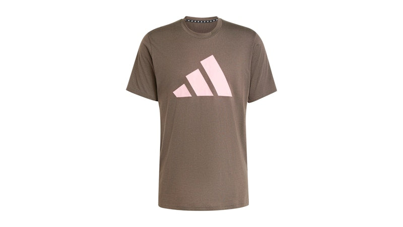 adidas Train Essentials Feelready Logo T-Shirt Shadow Olive Semi Pink Spark