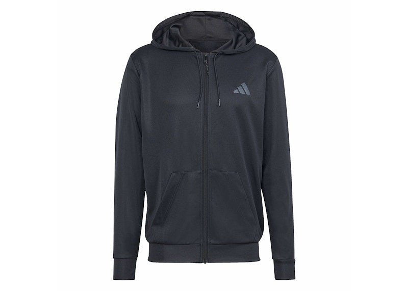 adidas Train Essentials Seasonal Full-Zip Hoodie Black