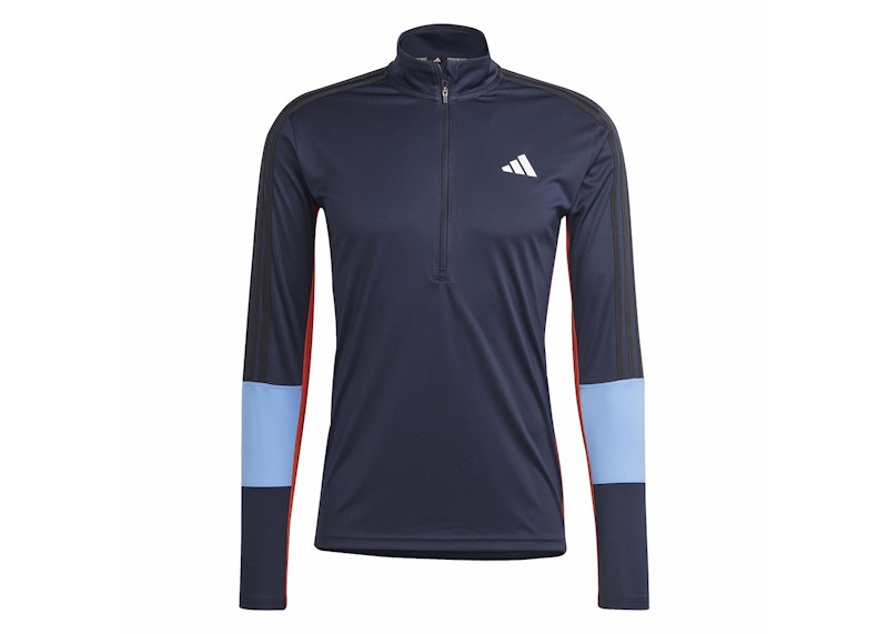 adidas Training Colorblock 1/4-Zip Long Sleeve Tee Legend Ink