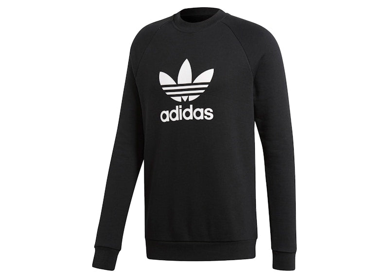 adidas Trifoil Warm-Up Crew Sweatshirt Black/White