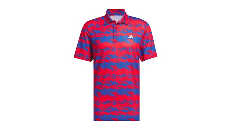 adidas Ultimate365 Heat.Rdy Stripe Polo Shirt Better Scarlet/Royal Blue