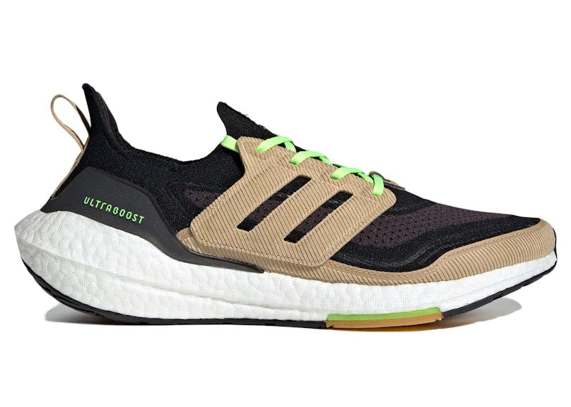 adidas Ultra Boost 21 Black Beige Tone Green