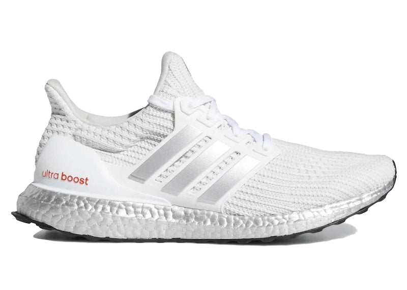 adidas Ultra Boost 4.0 DNA White Silver Metallic Solar Red