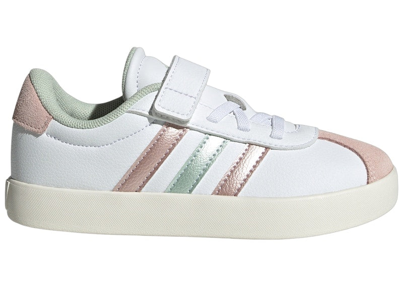 adidas VL Court 3.0 Cloud White Linen Green Met. Sandy Pink Met. (PS)