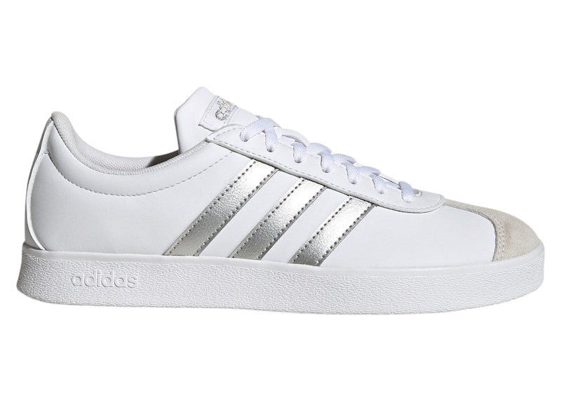 adidas VL Court Base White Silver Metallic (Women's)