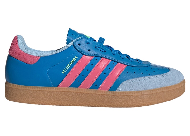 adidas Velosamba Leather Bright Blue Pulse Magenta Lucid Lemon
