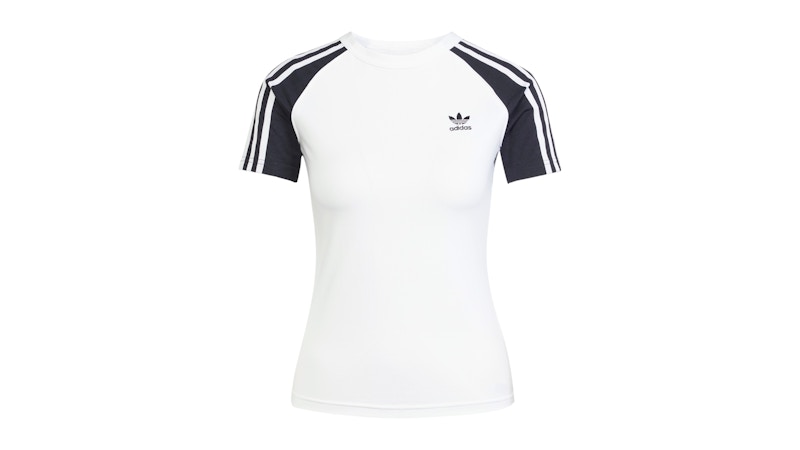 adidas Women's Adicolor 3-Stripes Raglan Slim T-Shirt White/Black