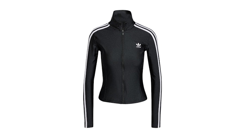 adidas Women's Adicolor 3-Stripes Slim Track Top Black