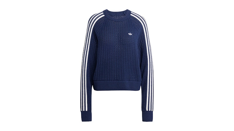 adidas Women's Adicolor Knitted Crew Sweatshirt Night Indigo