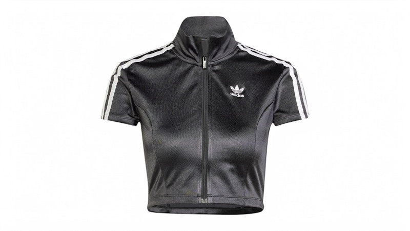 adidas Women's Adicolor Short Sleeve Track Long-Sleeve Top Black