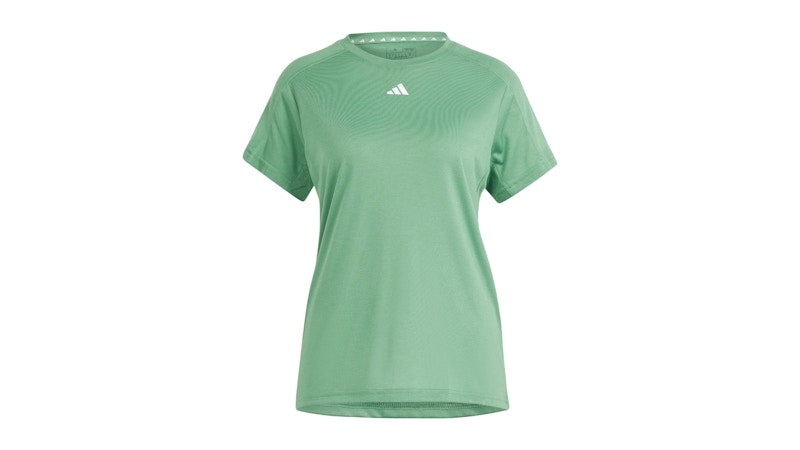 adidas Women's Aeroready Train Essentials Minimal Branding Crewneck T-Shirt Preloved Green