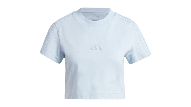 adidas Women's All Szn 3-Stripes Slim T-Shirt Wonder Blue