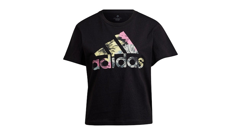 adidas Women's Allover Print Regular T-Shirt Black/Multicolor
