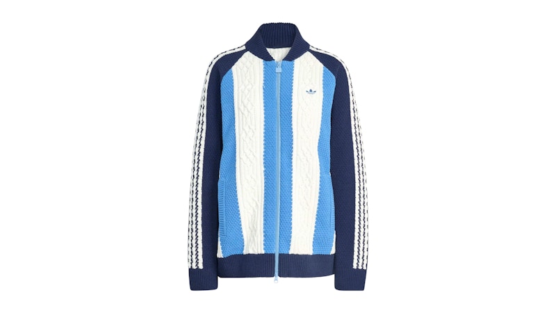 adidas Women's Archive Cutline Knit Track Top Night Indigo/Ash Blue