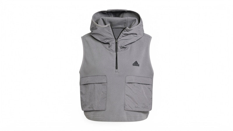 adidas Women's City Escape Polar Fleece Vest Grey Four