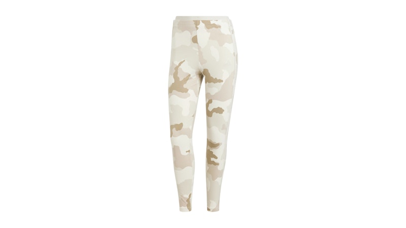 adidas Women's Essentials 3-Stripes Camo Print 7/8 Length Leggings Alumina