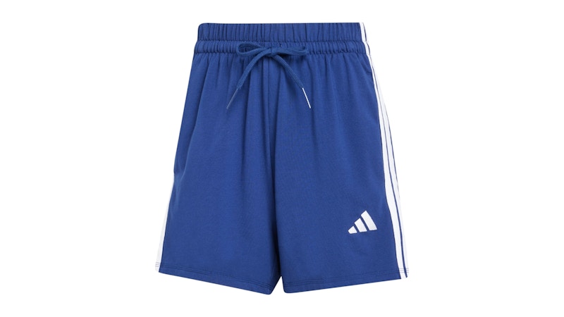 adidas Women's Essentials 3-Stripes Cotton Shorts Dark Blue/White