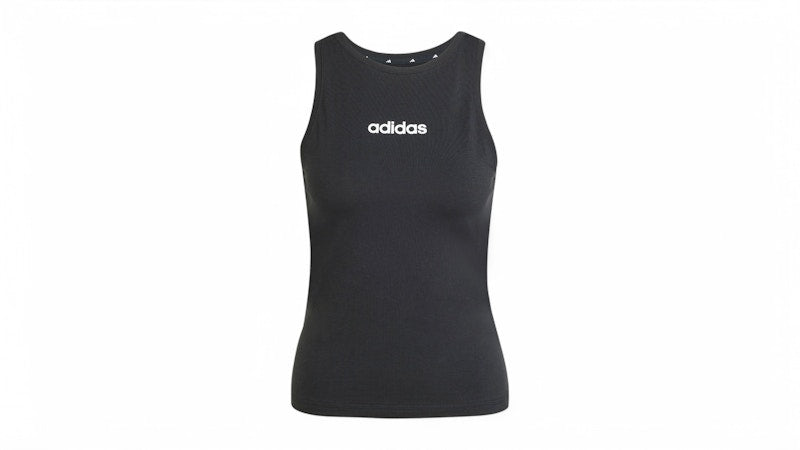 adidas Women's Essentials Linear Slim Cotton Tank Top Black/White