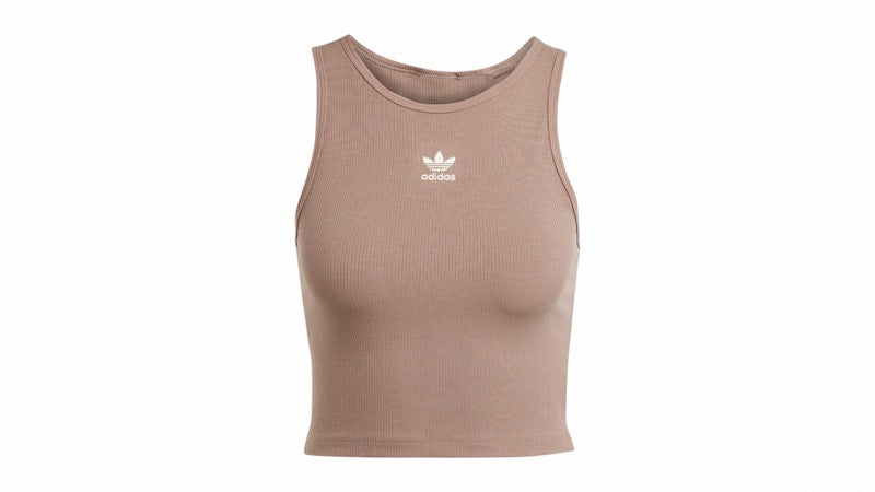 adidas Women's Essentials Ribbed Tank Top Trace Brown