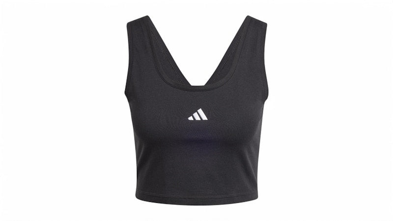 adidas Women's Essentials Small Logo Cotton Lifestyle Tank Top Black/White
