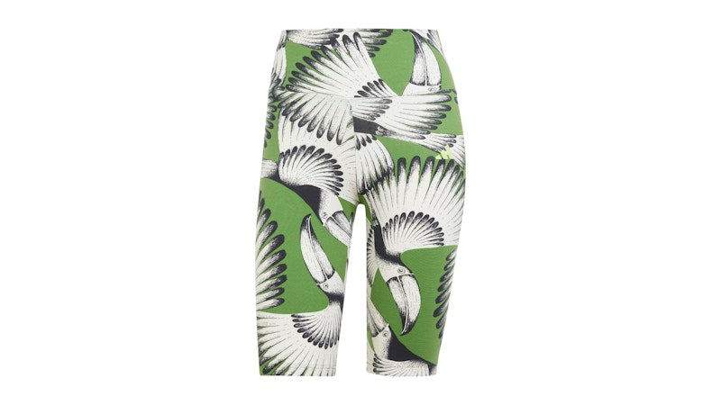 adidas Women's Farm Bike Shorts Cream White/Crew Green/Black
