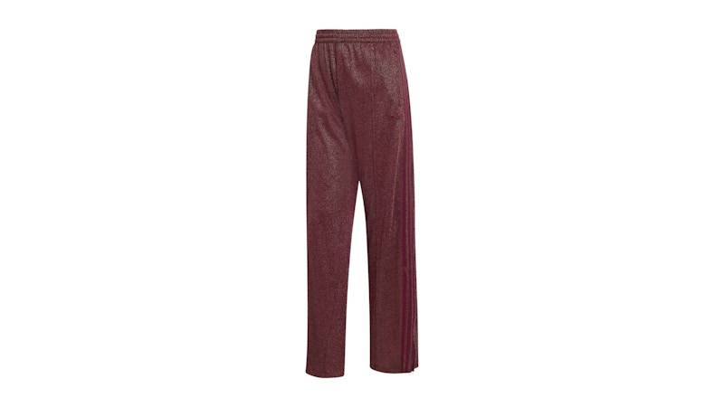 adidas Women's Lurex Firebird Track Pants Maroon/Gold Metallic
