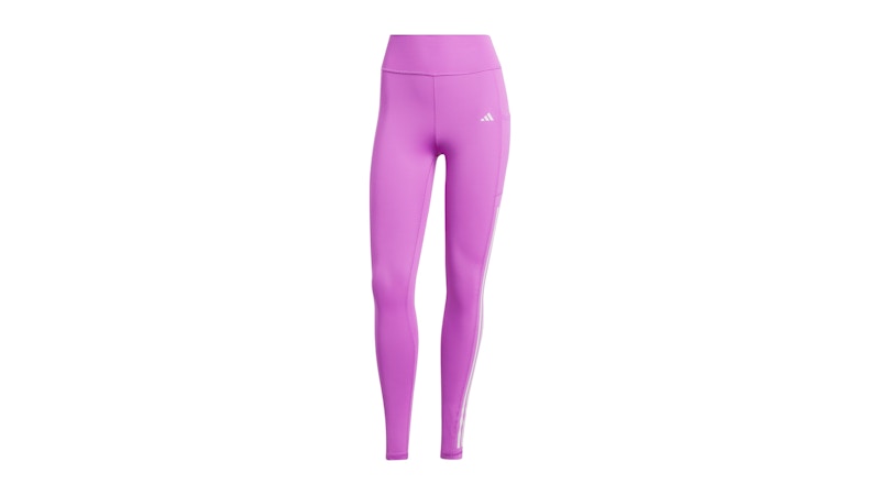 adidas Women's Optime 3-Stripes Full-Length Leggings Purple Burst
