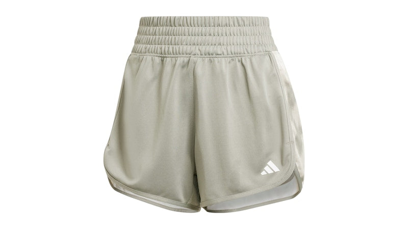 adidas Women's Pacer Essentials Allover Print Flower Tie-Dye Knit Shorts Silver Pebble