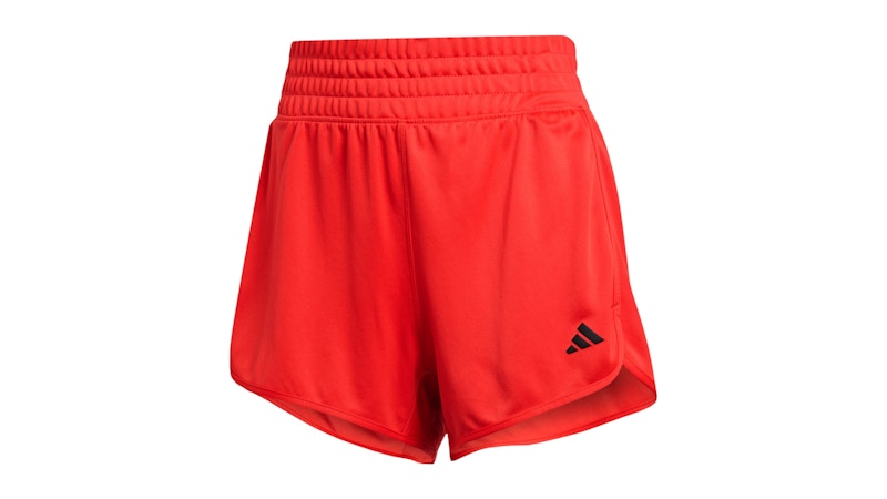 adidas Women's Pacer Essentials Knit High-Rise Shorts Pure Ruby/Black