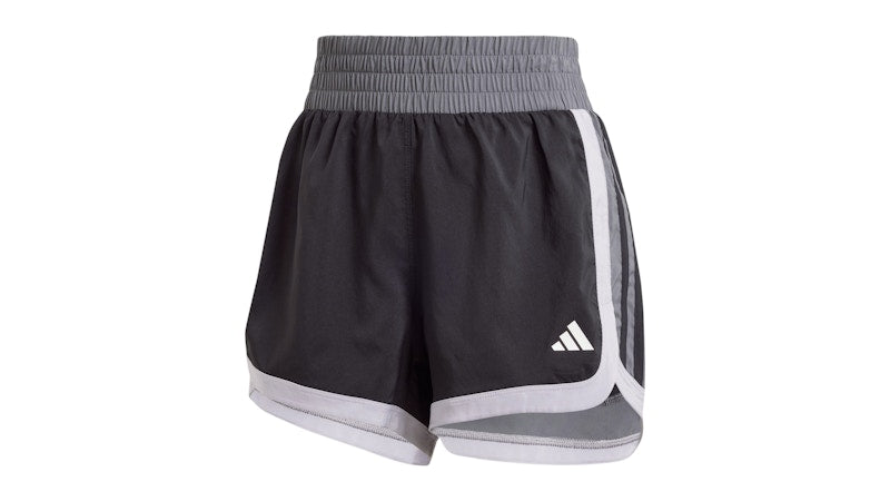 adidas Women's Pacer Woven Colorblock High-Rise Shorts Black
