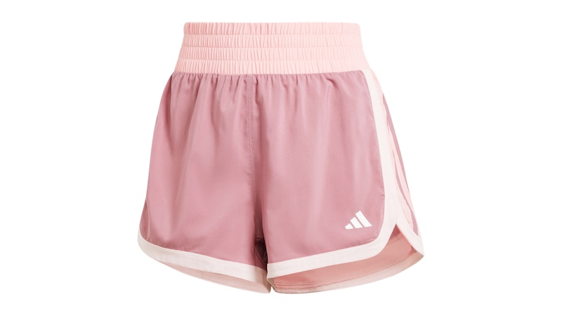 adidas Women's Pacer Woven Colorblock High-Rise Shorts Preloved Crimson