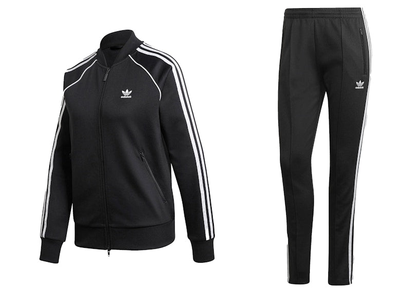 adidas Women's Primeblue SST Track Jacket & Pant Set Black/White
