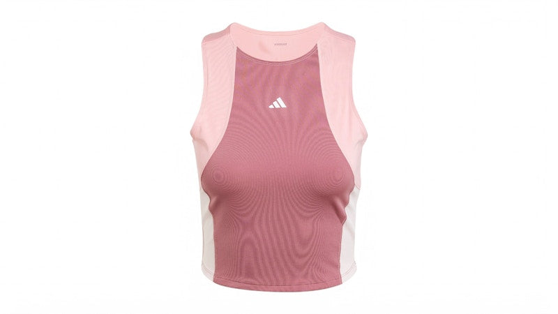 adidas Women's Techfit Colorblock Crop Tank Top Preloved Crimson