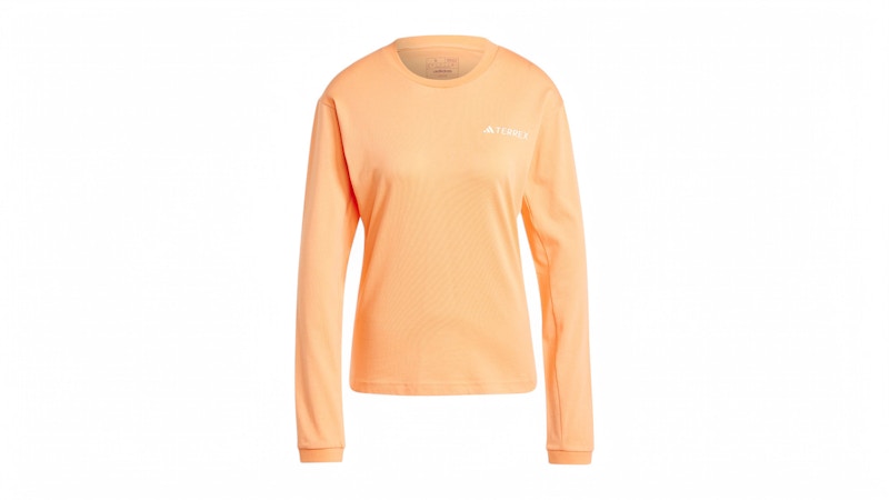 adidas Women's Terrex Xploric Logo Long Sleeve Long-Sleeve Top Amber Tint