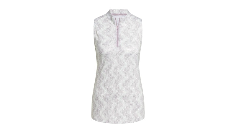 adidas Women's Ultimate365 Ottoman Printed Sleeveless Polo Shirt Crystal Jade