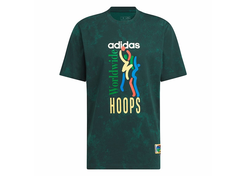 adidas Worldwide Hoops Graphic Tee Collegiate Green/Green Night