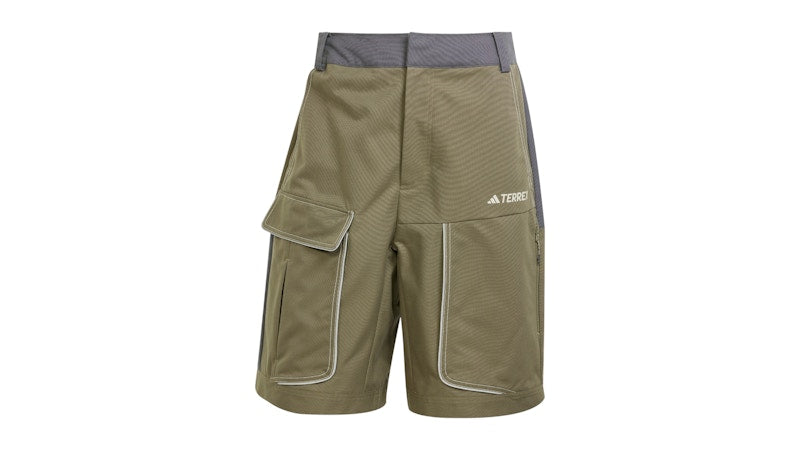 adidas Xploric Multiple Pocket Shorts Olive Strata Grey Six