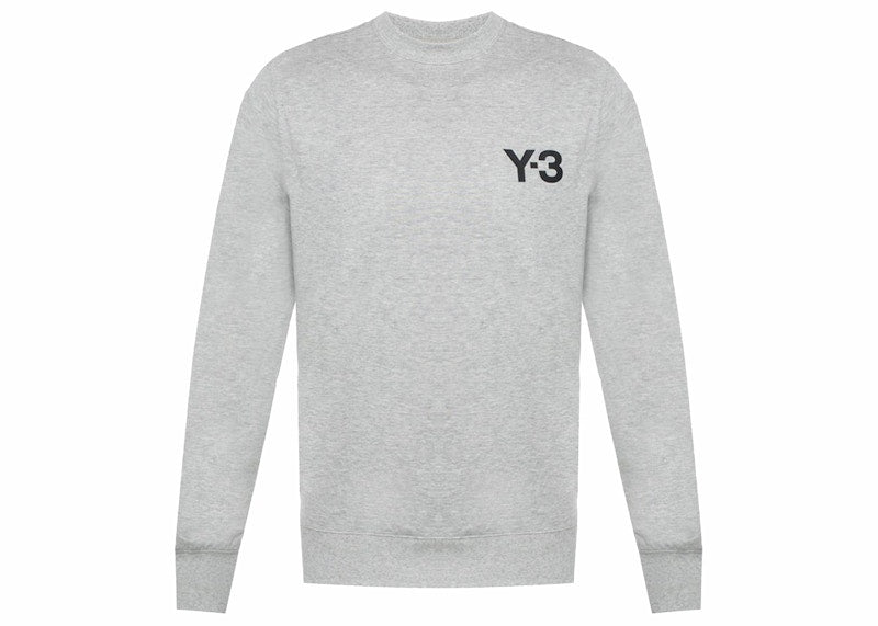 adidas Y-3 Classic Logo Front Crew Sweater Heather Grey
