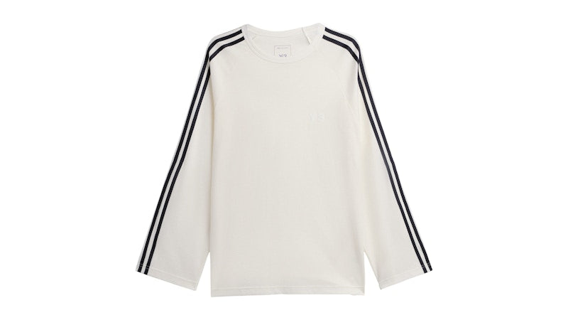 adidas Y-3 Long Sleeve 3 Stripe Top Core White