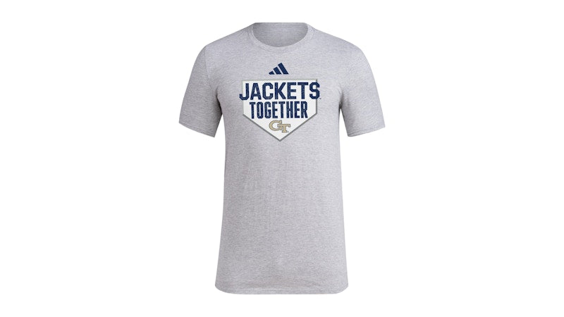 adidas Yellow Jackets Dugout Postseason Tee Georgia Tech Medium Grey Heather Ncaa-Gat-716