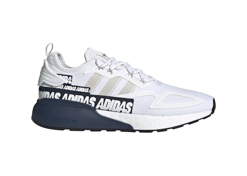 adidas ZX 2K Boost Bold Logo Graphic White Navy