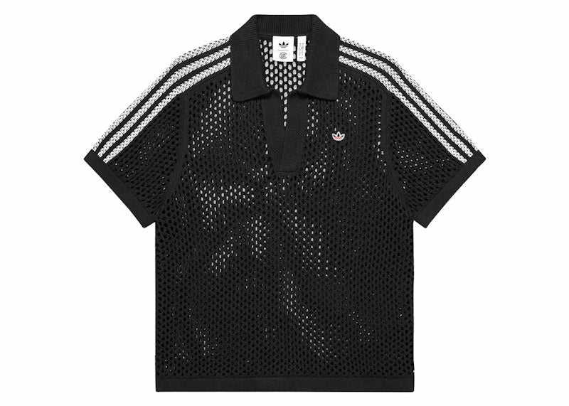 adidas x Edison Chen Crochet Polo Shirt Charcoal