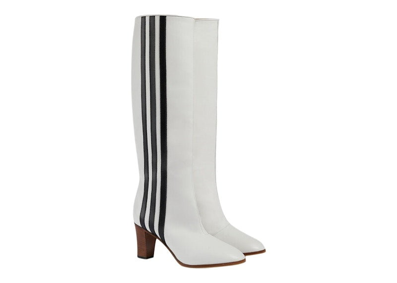 adidas x Gucci 73mm Knee-High Boots White Leather
