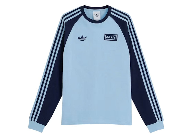 adidas x Oasis Tour 3-Stripes L/S Tee (Asia Sizing) Japan Exclusive Clear Sky/Night Indigo