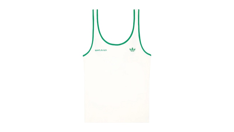 adidas x Sporty & Rich Ribbed Tank Off White/Court Green
