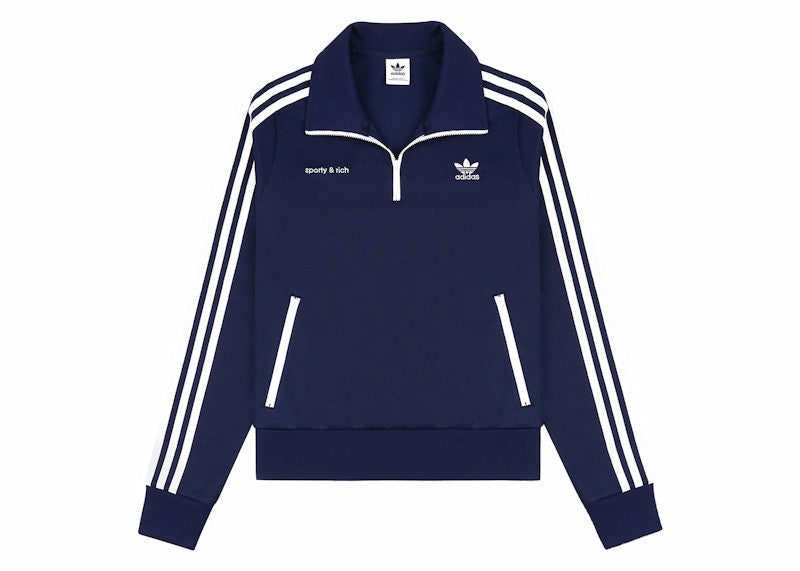 adidas x Sporty & Rich Track Quarter Zip Navy/White