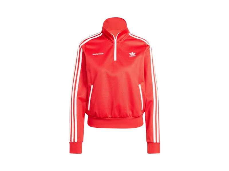 adidas x Sporty & Rich Track Quarter Zip Red/White