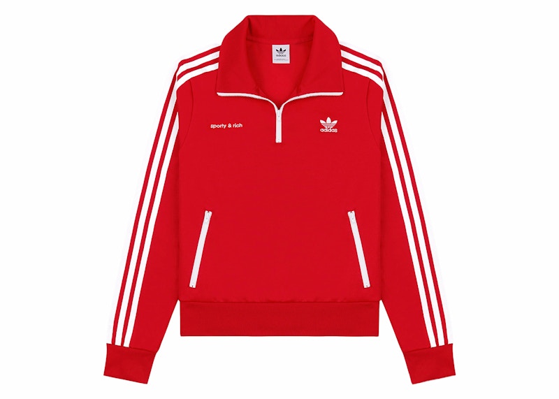 adidas x Sporty & Rich Track Quarter Zip Sports Red/White
